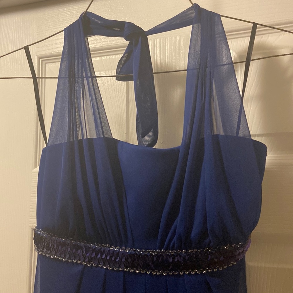 Sleeveless Blue mini dress with sequin detail / Sz 6